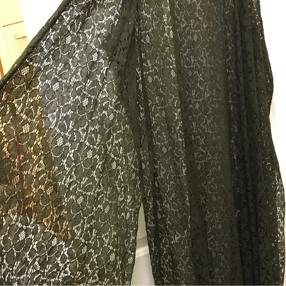 LuLaRoe Green Flower Knit Crochet Open Sides Plus Size Vest Duster Cardigan - Picture 5 of 8